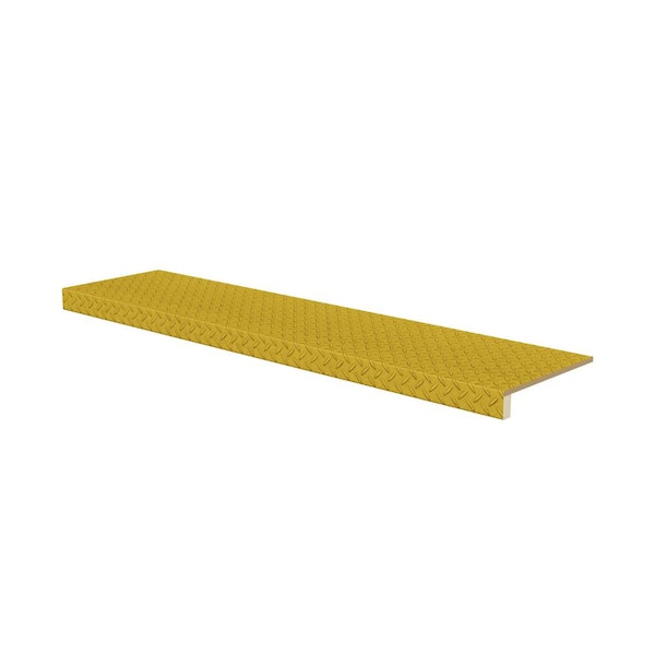 Laminate Diamond Plate 0.375 in. x 11.5 in. x 48 in. Yellow No Return Plain Cut Tread