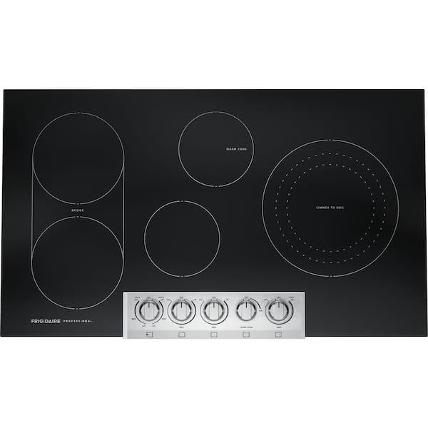 Professional 36 in. 5-Element Radiant Electric Cooktop with Bridge in Stainless Steel