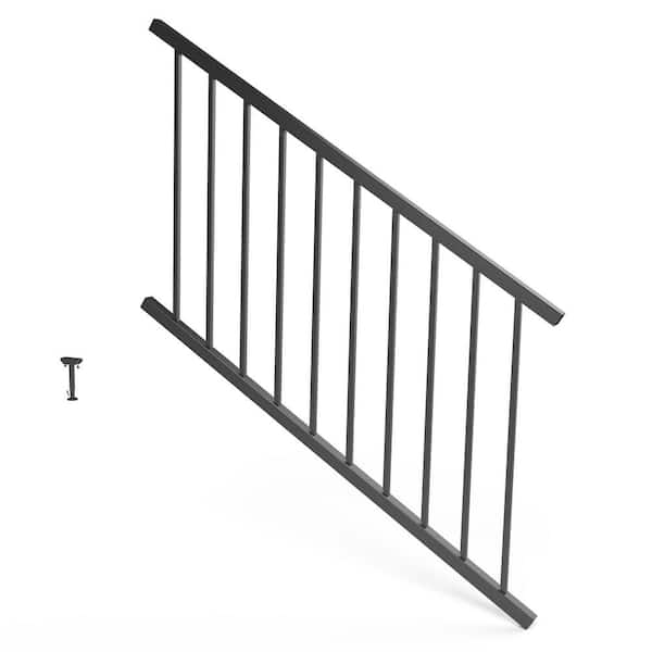 FORTRESS Inspire Railing 32.5 in. H x 4 ft. W Aluminum Black Sand Stair Panel with Brackets