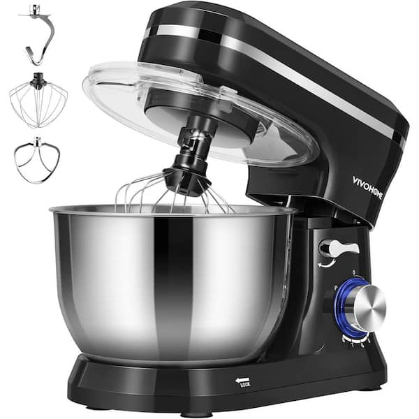 VIVOHOME 8-Speed Black Stainless Steel Stand Mixer 380-Watt 4.75 qt.