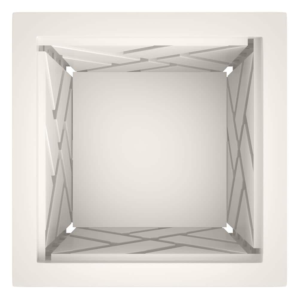 White Polypropylene 15.5-Inch Lattice Design Outdoor Planter Box