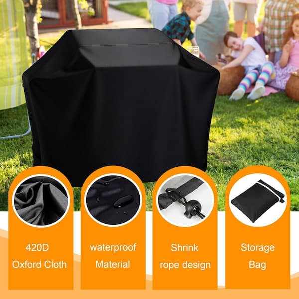 OVCRNIBI Outdoor Grill Cover, 420D Outdoor Barbecue Cover