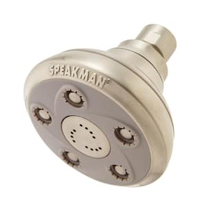 3-Spray 3.5 in. Single Wall Mount Fixed Adjustable Shower Head in Brushed Nickel