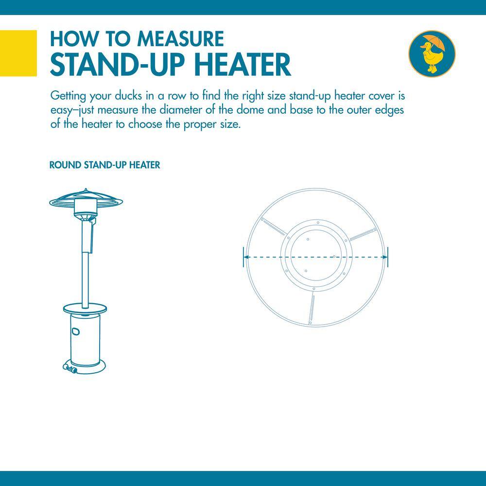 Soteria Gray Waterproof Stand-Up Patio Heater Cover, 34" x 86"