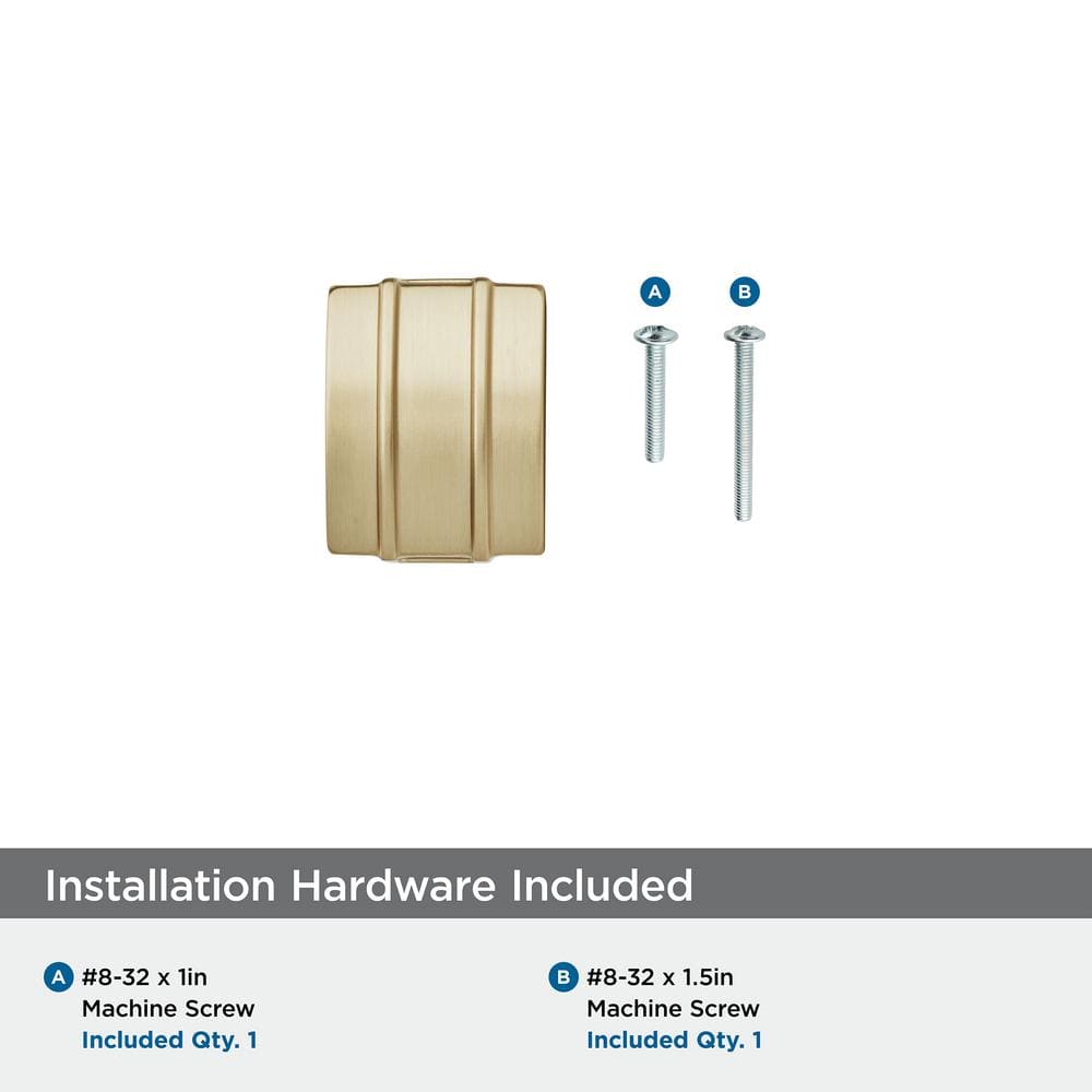 Champagne Bronze Rectangular Cabinet Knob with Mounting Hardware