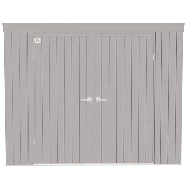 Arrow Elite 8 ft. W x 4 ft. D Metal Cool Grey Premium Vented Corrosion Resistant Steel Storage Shed 28sq. ft.