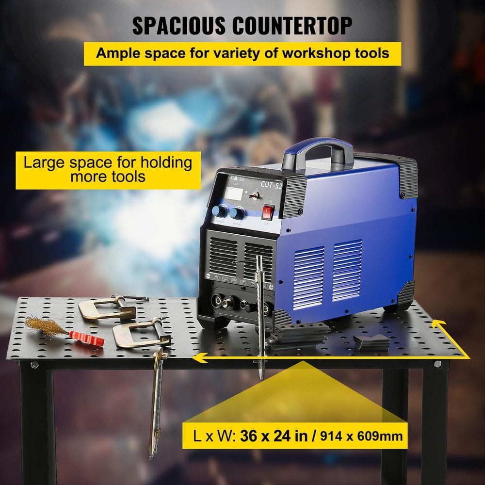 Adjustable Black Carbon Steel Welding Table with Accessories