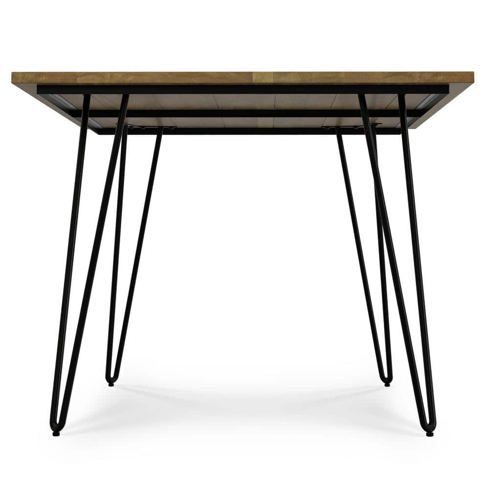 Hunter Light Brown Mango Wood Industrial Dining Table with Black Metal Legs