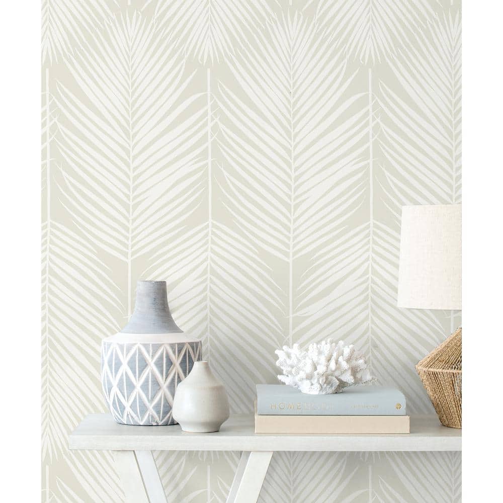 Sea Salt Palm Silhouette Coastal Prepasted Wallpaper Roll