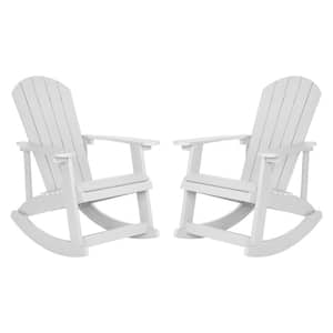 White Plastic Outdoor Rocking Chair