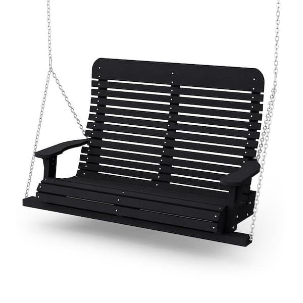 Wildridge Signature 2-Person Black Plastic Porch Swing
