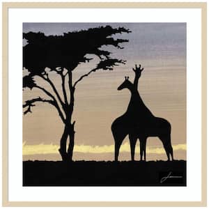 "Savanna Giraffes IV" by James Burghardt 1-Piece Wood Framed Giclee Travel Art Print 33 in. x 33 in.