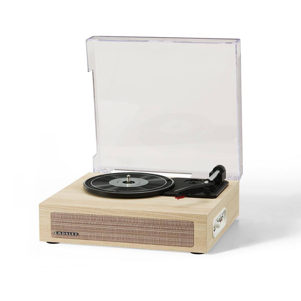 Natural Wood Portable Belt Drive Turntable with Bluetooth