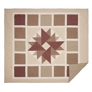 Cider Mill Khaki Red Green Primitive Luxury King Cotton Quilt