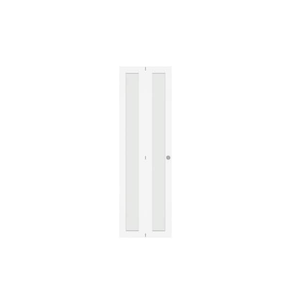 TENONER Closet Doors, 24''Single Frosted Glass Panel Bi-Fold Doors,  Assembly Required, Multifold Interior Doors, Folding Doors with Hardware  Kits