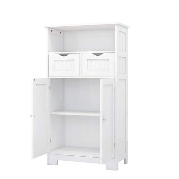 Unbranded 23.62 in. W x 11.81 in. D x 42.72 in. H Bathroom White Linen Cabinet