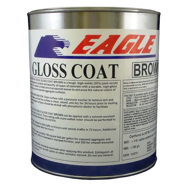 Eagle 1 gal. Gloss Coat Brown Tinted Semi-Transparent Wet Look Solvent-Based Acrylic Exposed Aggregate Concrete Sealer