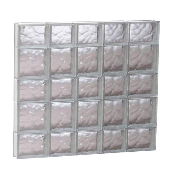 Clearly Secure 32.75 in. x 32.75 in. x 3.125 in. Frameless Wave Pattern Non-Vented Glass Block Window