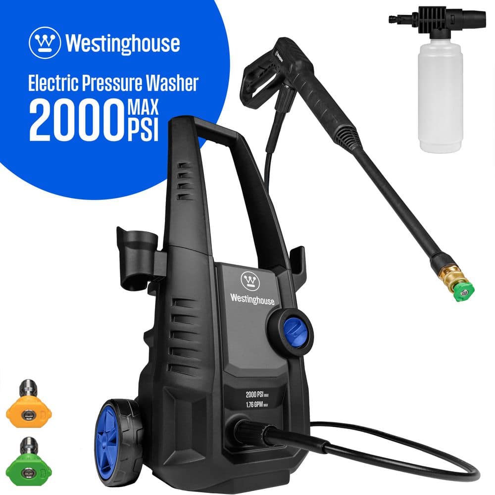 Westinghouse 2000 PSI 1.76 GPM Cold Water Electric Powered Pressure Washer with Anti-Tipping Technology and 5 Quick Connect Tips ePX3030