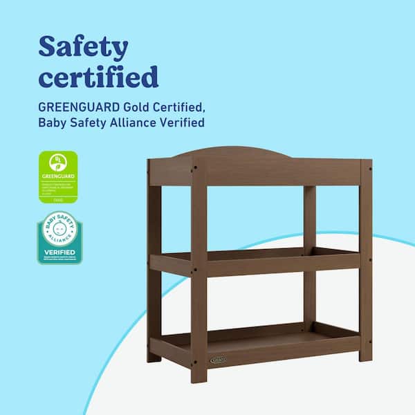 Graco Customizable Hazelnut Changing Table with Water-Resistant