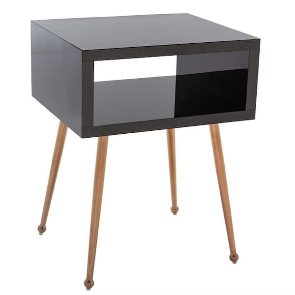 SUNRINX Black Mirror end Table Mirror Nightstand