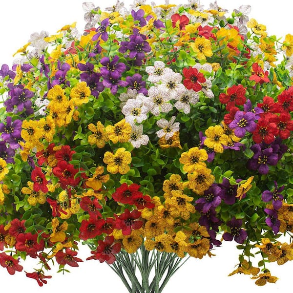 Colorful Daisy Boxwood Mix Artificial Flowers 4.5 in. UV Resistant