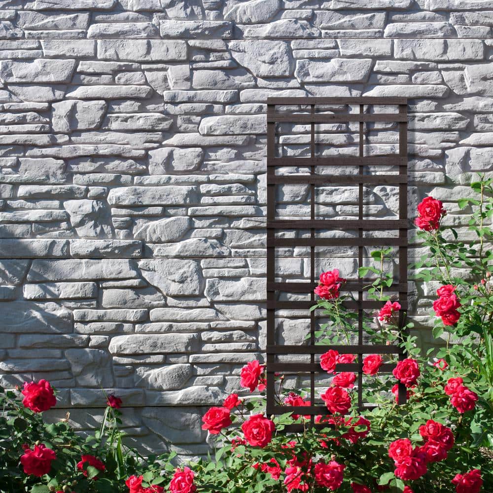 Modern Black Pine Wood Garden Trellis, 72-inch