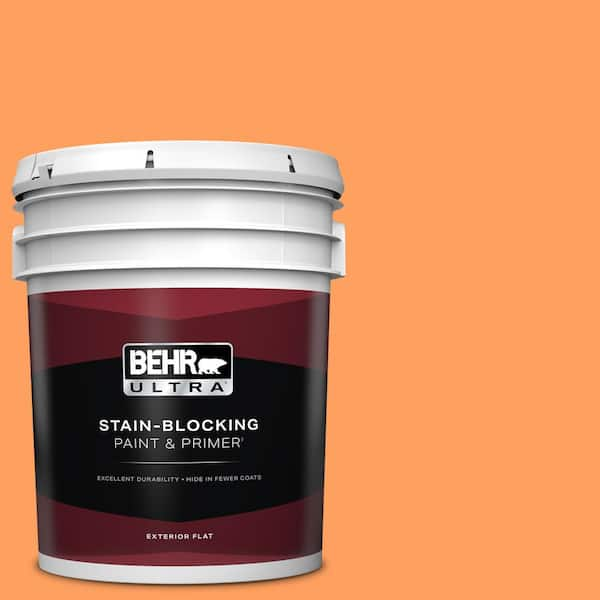 BEHR ULTRA 5 gal. #250B-5 Orange Spice Flat Exterior Paint & Primer