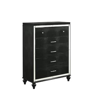 New Classic Furniture Valentino Black 5-drawer 38 in. Chest