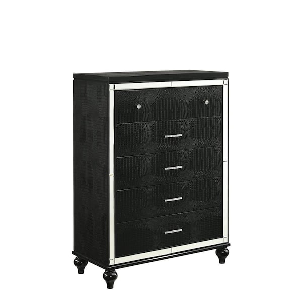 NEW CLASSIC HOME FURNISHINGS New Classic Furniture Valentino Black 5-drawer 38 in. Chest