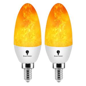 25-Watt Equivalent B11 Decorative Indoor/Outdoor LED Light Bulb in Orange (2-Pack)