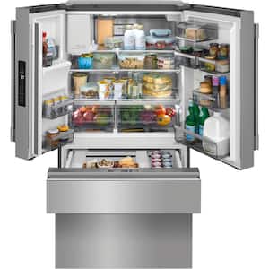 Professional 36 in. 21.4 cu. ft. Counter Depth French Door Refrigerator in Stainless Steel with Custom-Flex Temp Drawer