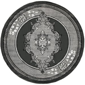 Bristol Fallon Grey 7 ft. 10 in. x 7 ft. 10 in. Round Rug