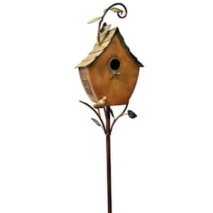 71 in. Tall Antique Copper Saran Birdhouse Stake Sherry