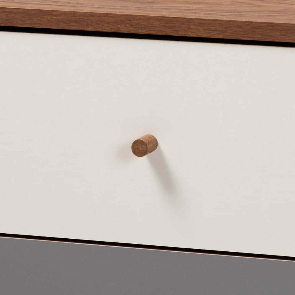 Halden Mid-Century Walnut & Grey Gradient 2-Door Sideboard