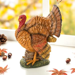 9.5 in. H Thanksgiving Resin Turkey Table Decor