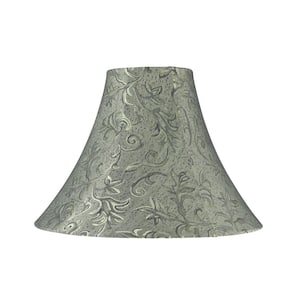 16 in. x 12 in. Green and Leaf Design Bell Lamp Shade