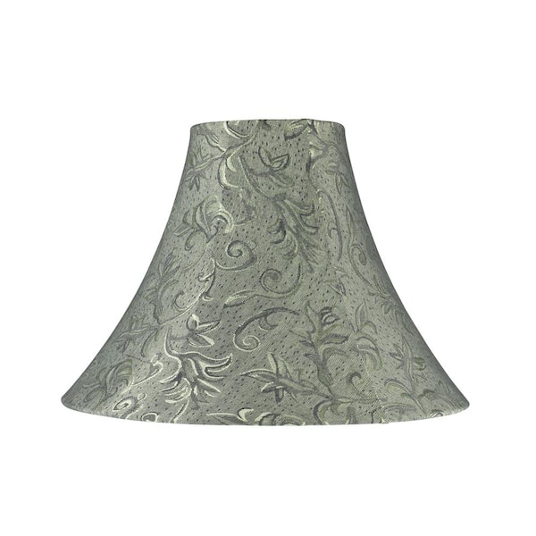 Aspen Creative Corporation 16 in. x 12 in. Green and Leaf Design Bell Lamp Shade