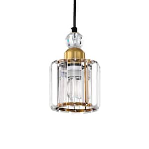 Sree 6 in. 1-Light Indoor Matte Black and Brass Pendant with Light Kit