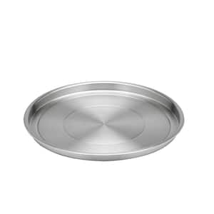 12 in. Round Brushed Stainless Steel Tray