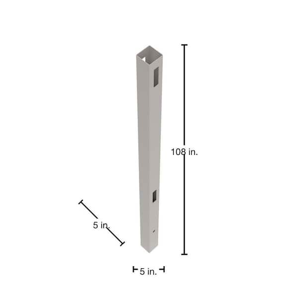 Barrette Outdoor Living Gray Vinyl Line Post - 5 in. x 5 in. x 108 in.