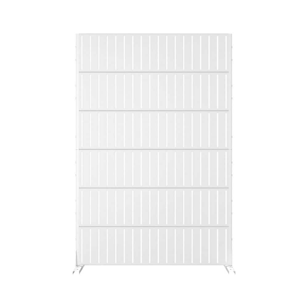 72 in. H x 47 in. W Metal Wall Sculptures Outdoor Privacy Screens Garden Fence in White price history on PriceWatchPro