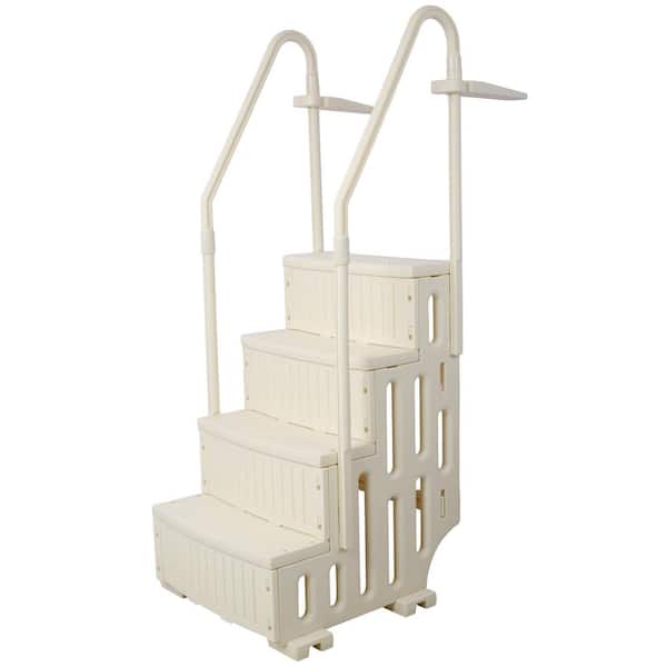 6.5 ft. Pool Ladder Heavy-Duty 4 Safety Step for Above Ground Pools Stair Entry System with Handrails 400 lbs,Plastic