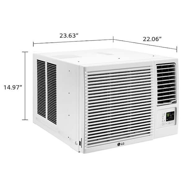 12,200 BTU 230-Volt Window Air Conditioner Cools 570 sq. ft. with Heater, Remote and Dehumidifier in White