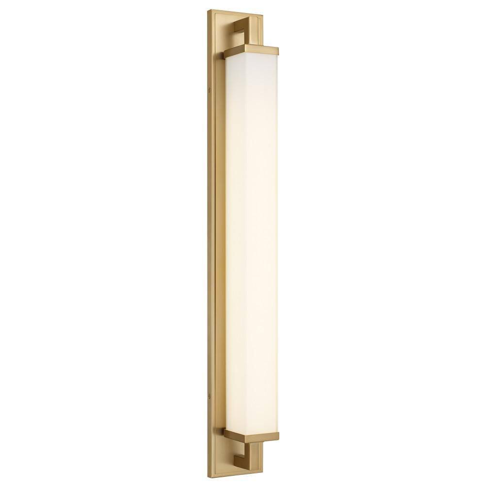 34 in. Brass LED Wall Sconce, 1 Light 25W 3 Color Temperature Dimmable with Vertical Mount for Covered Porch Garage price history on PriceWatchPro