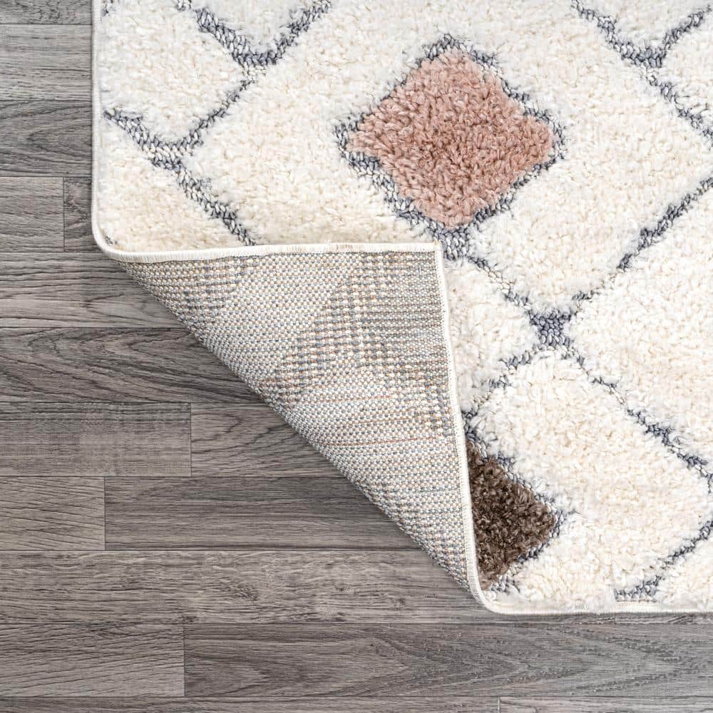 5' x 8' Multi/Cream Synthetic Trellis Area Rug