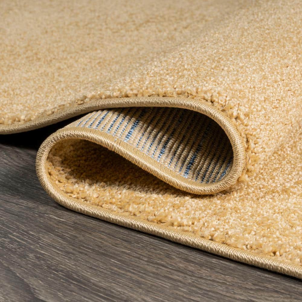 Mustard Oval Easy Care Synthetic Area Rug 3 ft. x 5 ft.