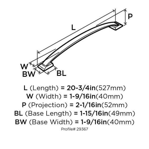 Satin Nickel 18-Inch Brushed Appliance Pull with Mounting Hardware