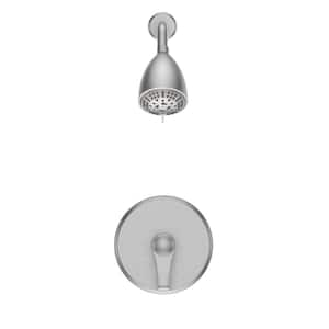 8-Spray Patterns with 1.8 GPM 4 in. Wall Mount Rain Fixed Shower Head in Brushed Nickel(Valve Included)