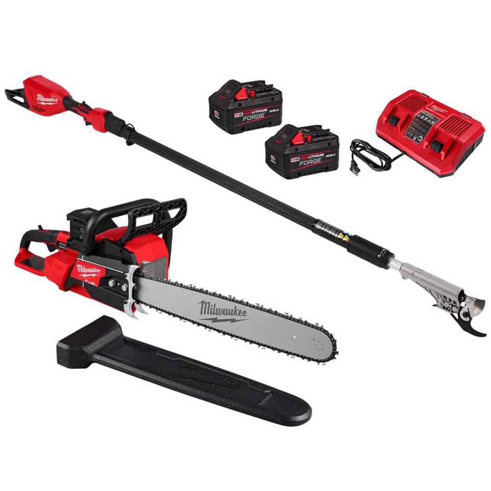 M18 FUEL 18V Brushless Cordless 20 in. Dual Battery Chainsaw w/ M18 Pole Pruning Shears, (2) 8.0 Ah Batteries, Charger price history on PriceWatchPro
